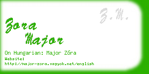 zora major business card